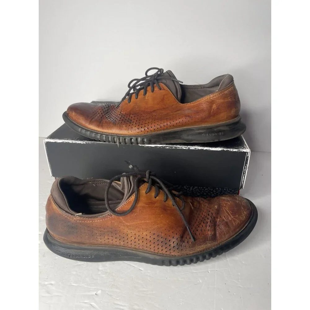Mens 11.5‎ Cole Haan 2.Zerogrand Laser Wingtip Oxford Leather Dress Shoes C25351